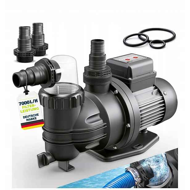 Filtrační čerpadlo pro bazény, výkon 7 000 l/h a výkon 250 W