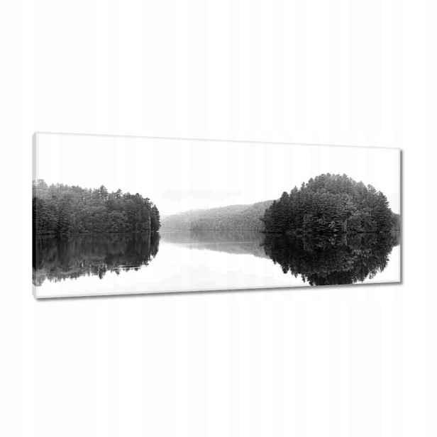 Obrazy 100x40 Jezero Ostrov Černá