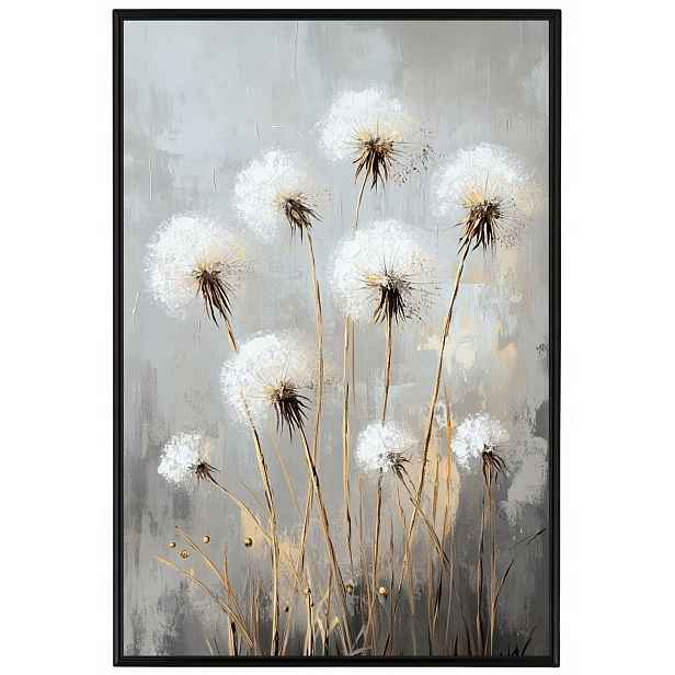 Plakát Rámeček Hliníková Grafika Příroda Zahrada Květiny Pampeliška Boho 40x60
