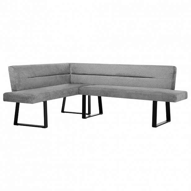 Beautysofa ROHOVÁ LAVICE Cresto 212 × 173 cm, s kovovými nohami, látka Egon, světle šedá