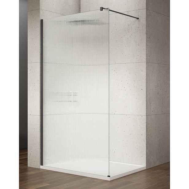 Gelco VARIO BLACK jednodílná sprchová zástěna k instalaci ke stěně, sklo nordic, 1100 mm