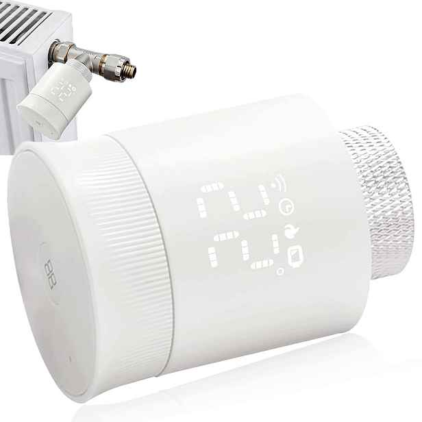 Termostatický radiátor Smart s ventilem pro aplikace Alexa, Google