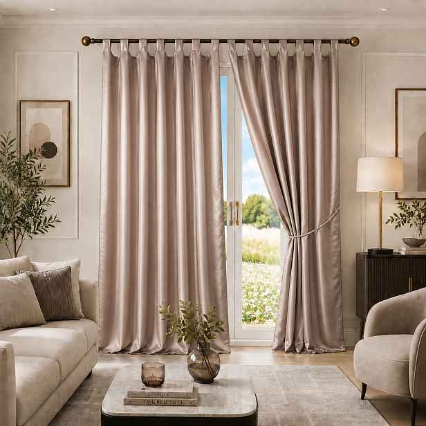 TP Saténové závěsy Home Art - 150x180 - 2 kusy Cappuccino
