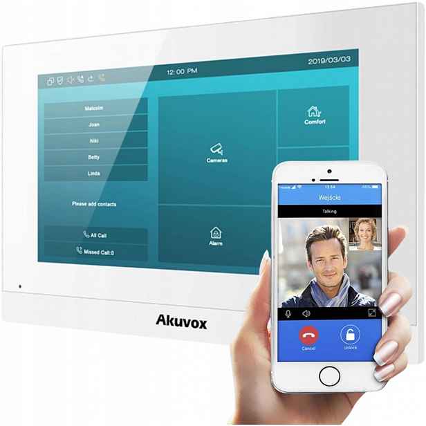 Monitor video vrátného systému Akuvox AKV-C313W-W