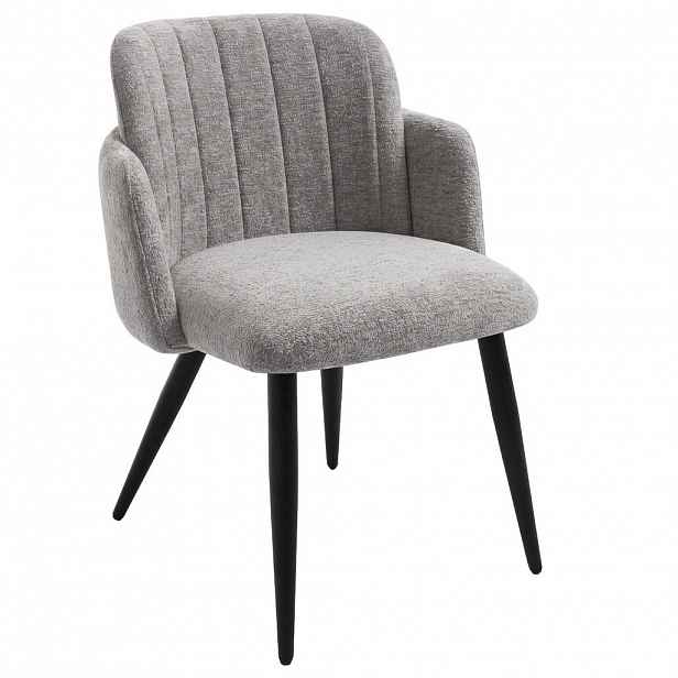Beautysofa ŽIDLE S PODRUČKAMI Velto z látky bouclé s kovovými nohami, cappuccino