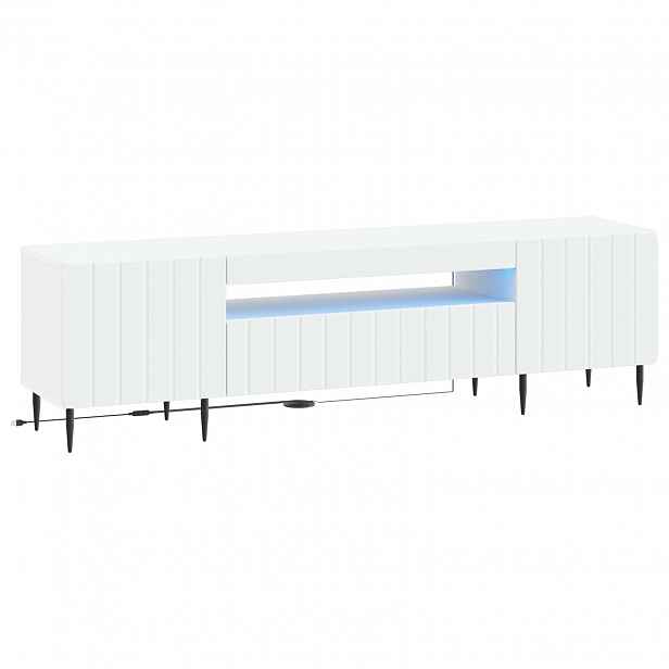 vidaXL LED TV skříň ZWOLLE 153 x 35 x 43 cm Bílá Kompozitní dřevo
