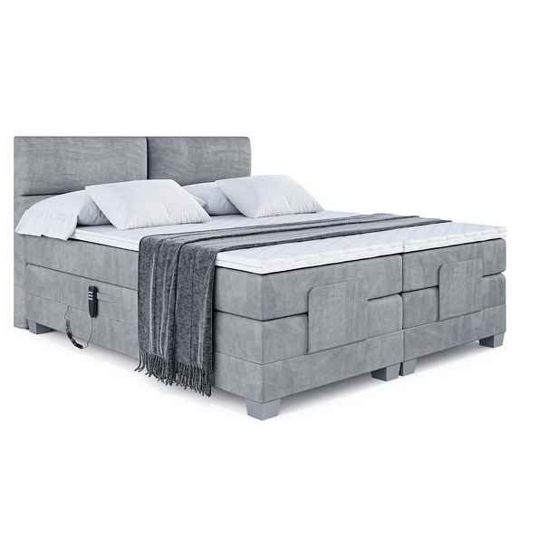 ALTDECOR BOXSPRINGOVÁ POSTEL s matrací H3/H4 - MAYA EL - 200x200 cm Šedá