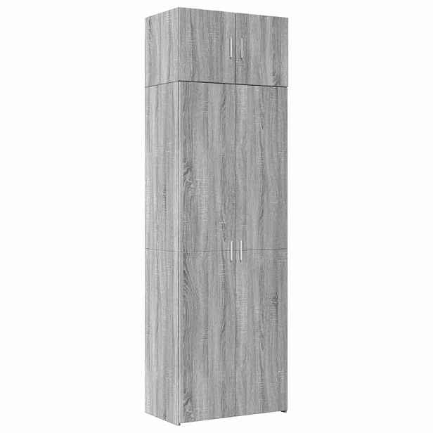 vidaXL Úzká úložná šedá sonoma 70x42,5x225 cm kompozitní dřevo