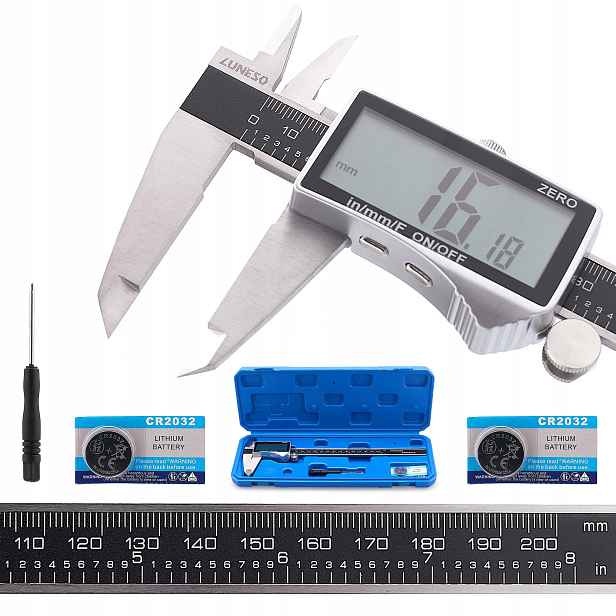 Elektronické posuvné měřítko Digitální 200 mm Přesné Pouzdro Velký LCD displej