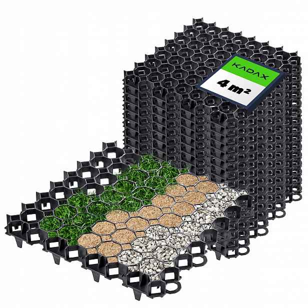 Geokrata Parkovací Mřížka Trávníková 50x50x3,5 16 Ks Zahradní 530 TUN/m2