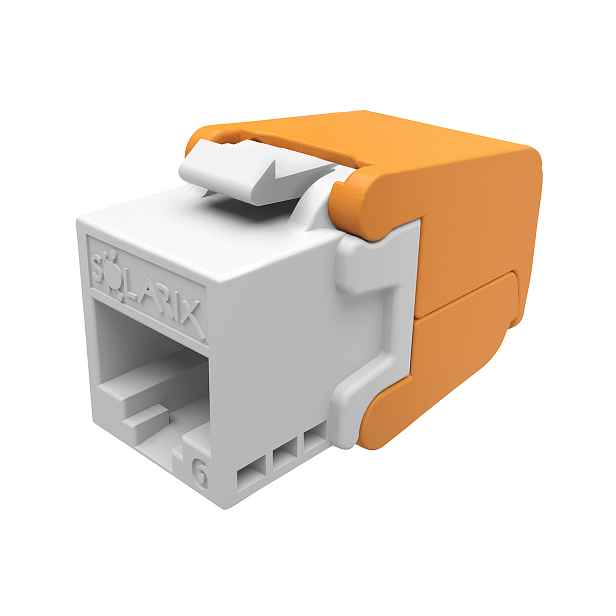Keystone RJ45 Solarix CAT5E UTP samořezný bílá/oranžová