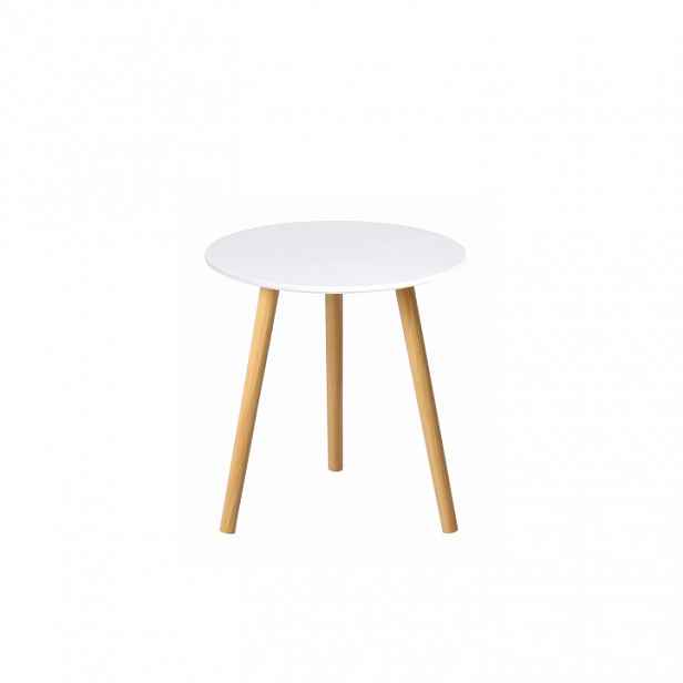 Příruční stolek, bílá / přírodní, PAMINO Tempo Kondela