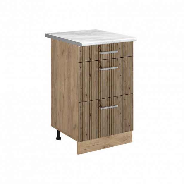 Vicco SPODNÍ SKŘÍŇKA KUCHYŇSKÉ LINKY R-Line, Řemeslný dub/Zlatý mocný dub, 50 cm pracovná doska Mramor