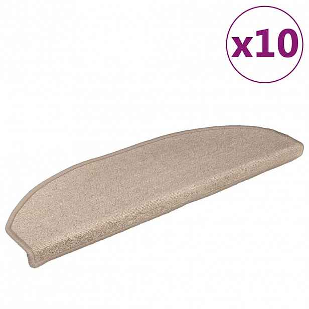 vidaXL Rohožky na schody 10 ks 56 x 17 x 3 cm Non-Slip Taupe