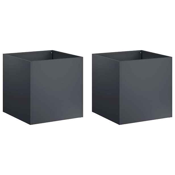 vidaXL Zahradní pěstebník 2 ks Antracitová 20 x 20 x 20 cm