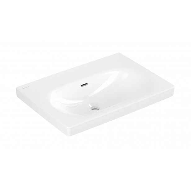 Villeroy & Boch Skyla - Umyvadlo 65x46 cm, s přepadem, bez otvoru pro baterii, CeramicPlus, Stone White 5A5167RW
