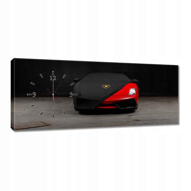 Nástěnné hodiny 100x40 Červené auto