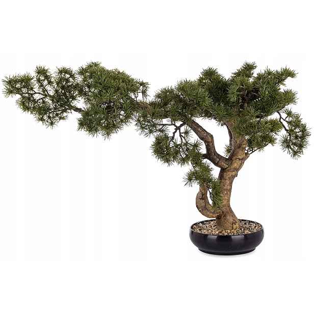 Dekorativní umělý stromek bonsai 64 cm v černém květináči