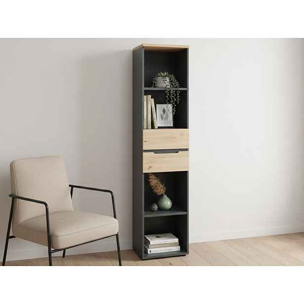 Regál se zásuvkami Memphis, 45 cm, dub artisan/grafit