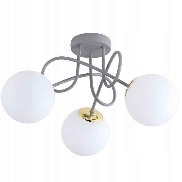 Závěsná Stropní Lampa Lustr Kule šedá Moderní Led mléčná