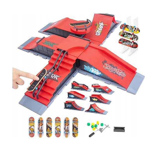 6 V 1 Fingerboard Rampa Sada Skatepark 6 Skateboard