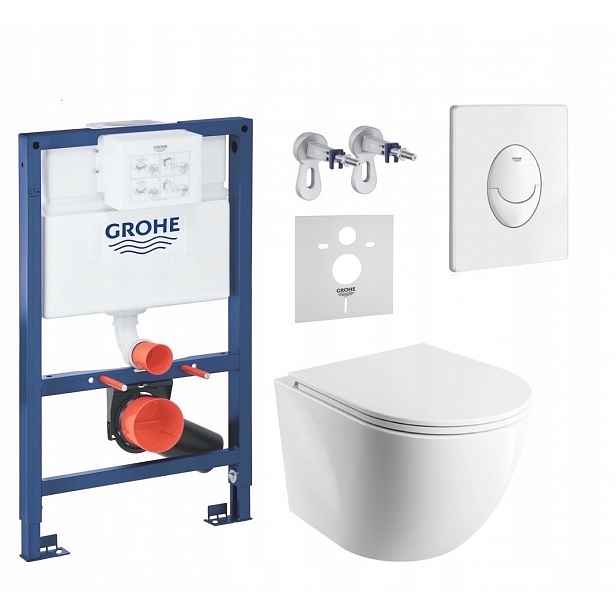 7v1 Podomítkový Wc Set Stelaz Grohe 820 mm Wc Mísa Omnires, Tlačítko