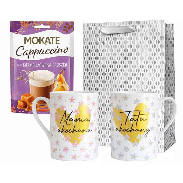 Hotový Dárek k Dni matek a Dni otců Sada hrnků Cappuccino Kabelka