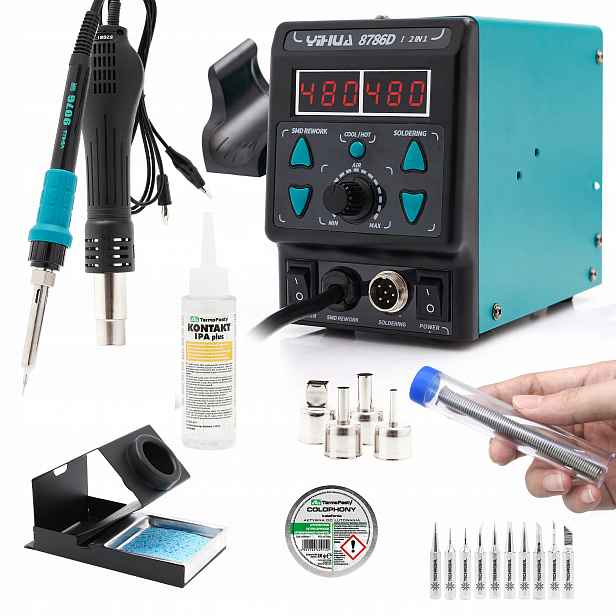 Sada Přesné Pájecí Stanice 8786D-I 2V1 Hot-air Hrot