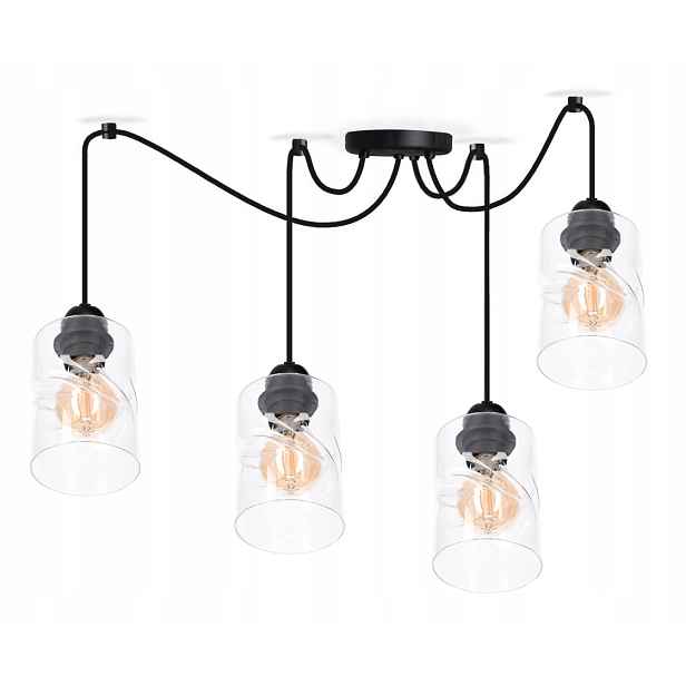 Závěsná lampa nastavitelný lustr Pajak Loft 4 Skleněná lze Led