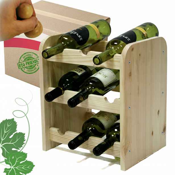 Stojan na víno, láhve, nápoje, regál na víno, láhve, skříňka na alkohol, 9 bot