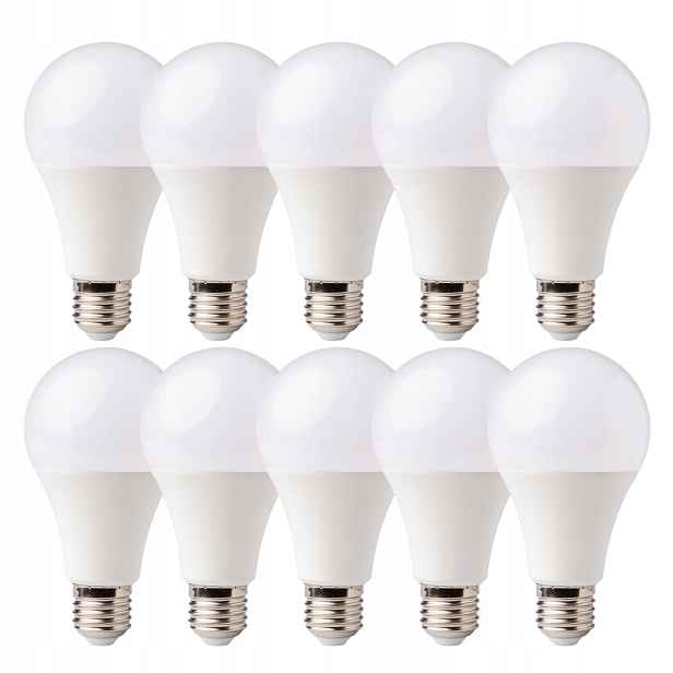 10x Led žárovka E27 A70 18W 220-240V Studená Bílá 6500K 1620lm 70mm