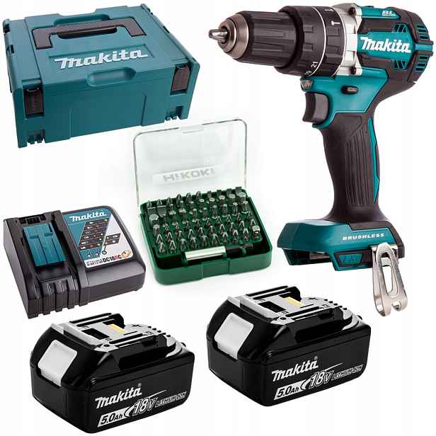 Aku Šroubovák 18V 54 Nm Makita DHP484RTJ bity