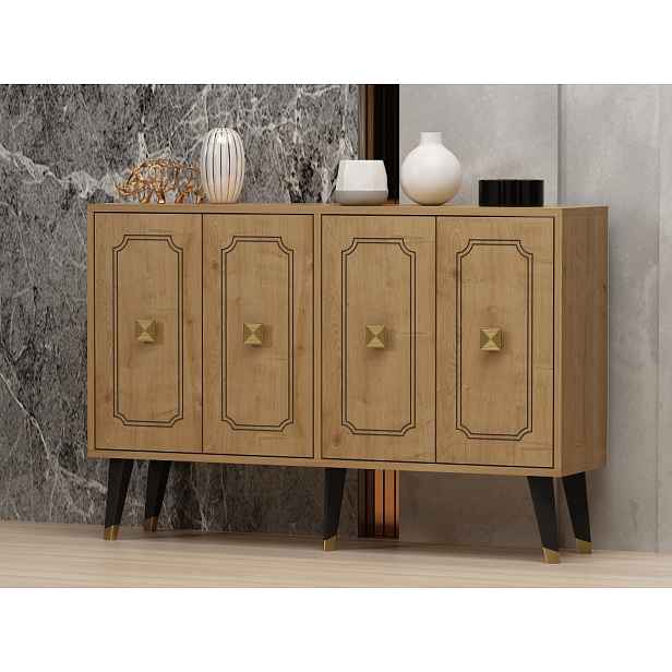 Konzolový stolek Roland - Sapphire Oak, Gold