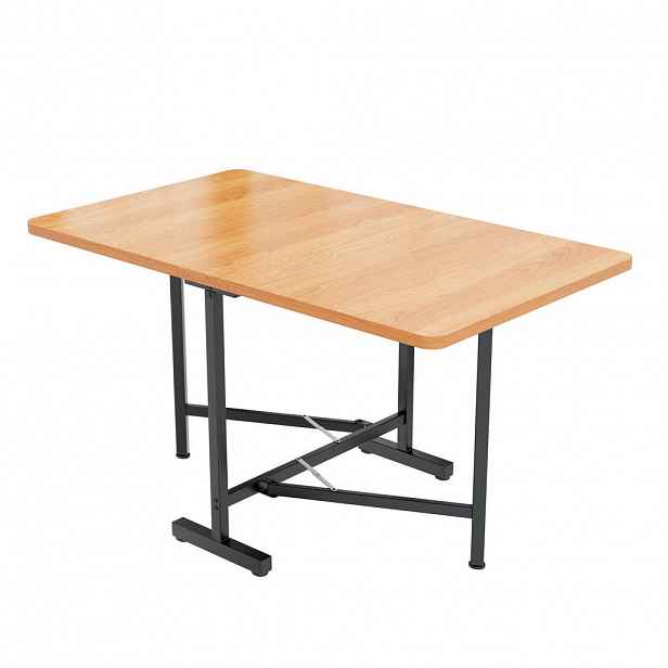 Redom JÍDELNÍ stůl 120/80 cm s výsuvnou a skládací funkcí, úsporný design a nosnost 60 kg, Americký bílý dub