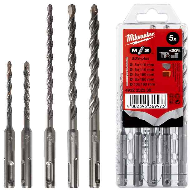 Sada vrtáků do betonu Sds Plus 5-10 mm 5 dílů Milwaukee M2
