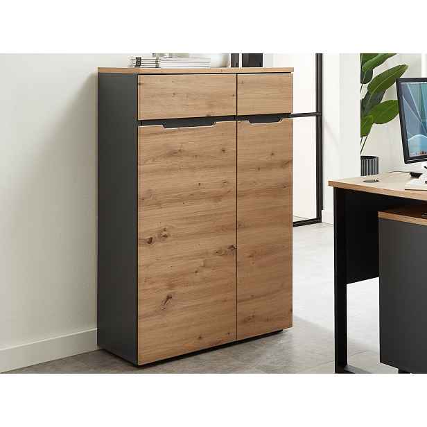 Úložná skříňka Memphis, 75 cm, dub artisan/grafit