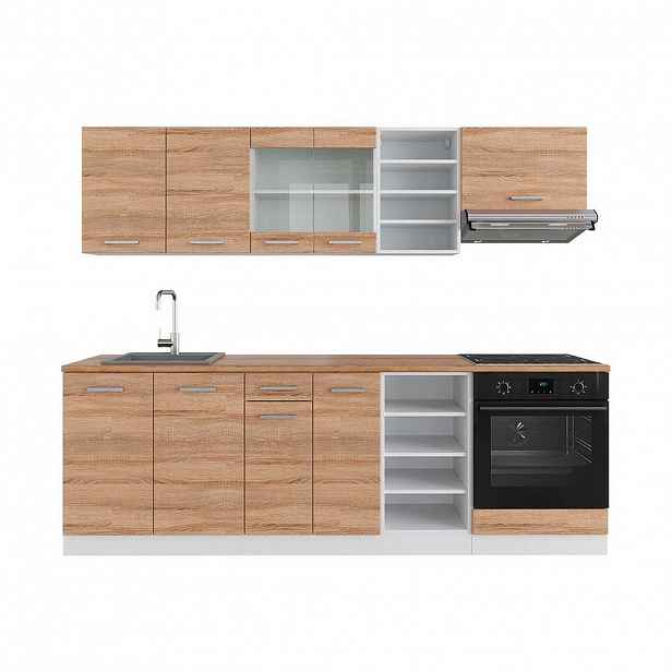 Vicco KUCHYŇSKÝ KOUT R-Line Sonoma/bílá 240 cm , PD Dub