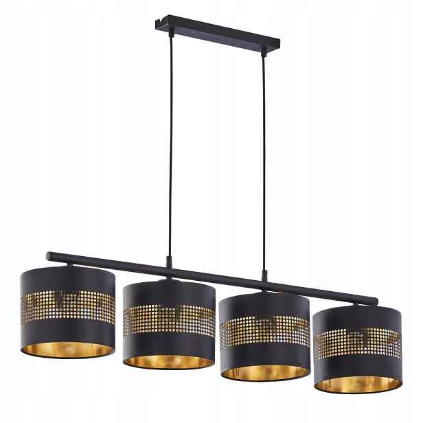 Závěsná Lampa Černo-zlatá Glamour Nad Stůl Tago Black 3213 Tk Lighting