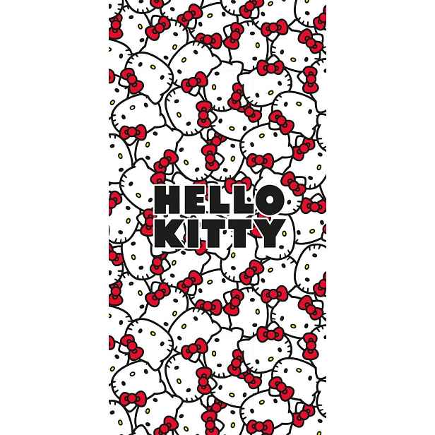 Červená/bílá bavlněná dětská osuška 70x140 cm Hello Kitty – Jerry Fabrics