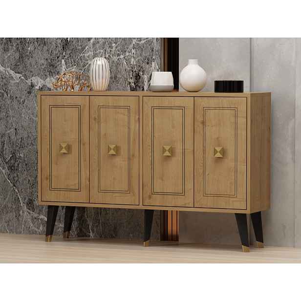 Konzolový stolek Hartın - Sapphire Oak, Gold