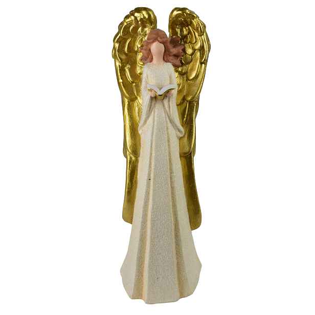 Mondex Vánoční figurka Santa Lila Anděl 56,5 cm béžová