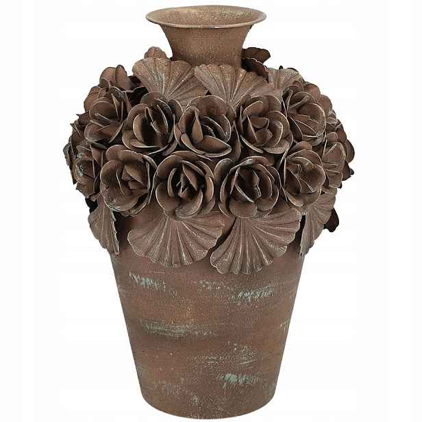 Váza Na Kytice Květiny Loft Hnědá 30 cm Do Obývacího Pokoje Domu Boho Retro Loft