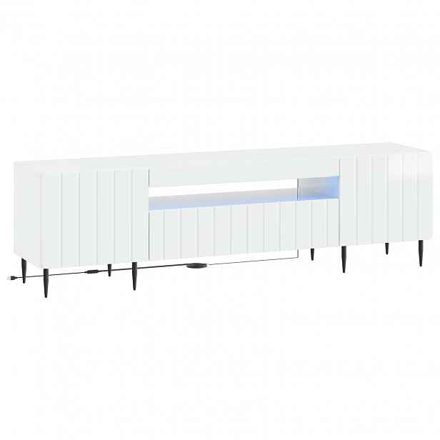 vidaXL LED TV skříň ZWOLLE 153 x 35 x 43 cm Bílá s vysokým leskem