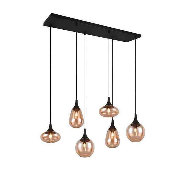 Závěsná lampa Vestari Černá 6x40W E14 93 cm Regulace výšky Kov Trio