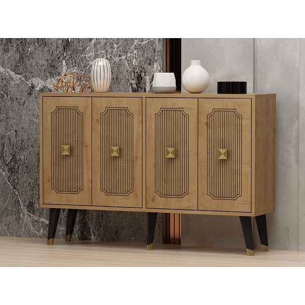 Konzolový stolek Desarı - Sapphire Oak, Gold