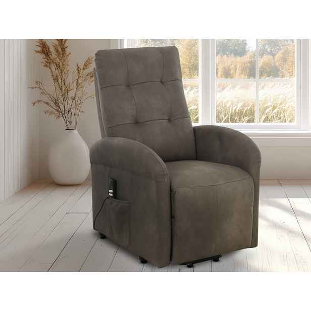 Křeslo s elektrickým polohováním Lazio, hnědá látka