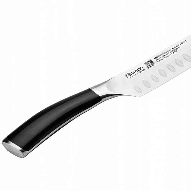Nůž santoku Fissman Kronung 2449, čepel 13 cm s drážkami