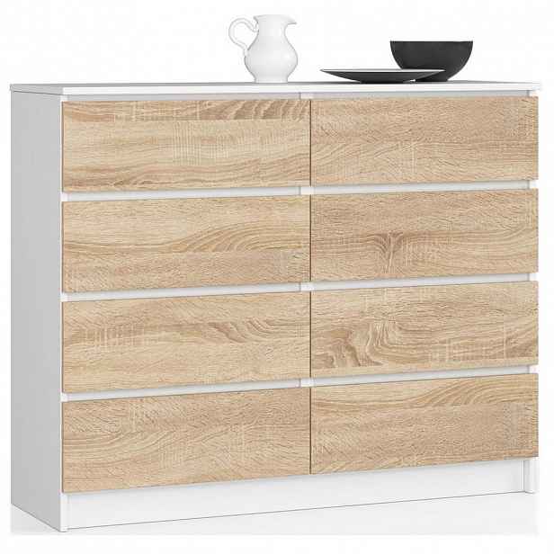 RAUMHIRSCH FURNITURE KOMODA Bílá, dub Sonoma 99/120/40