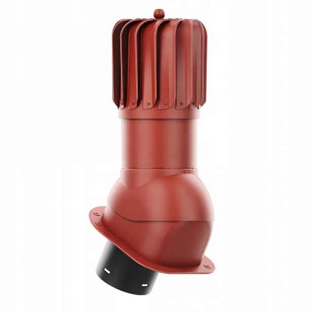 Rotační krb Rotoline pro plechovou střešní krytinu H, průměr 150 mm, podlouhlý, červený