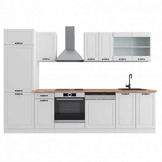 Vicco KUCHYŇSKÝ KOUT R-Line Bílý venkovský dům/bílá 300 cm , PD Dub